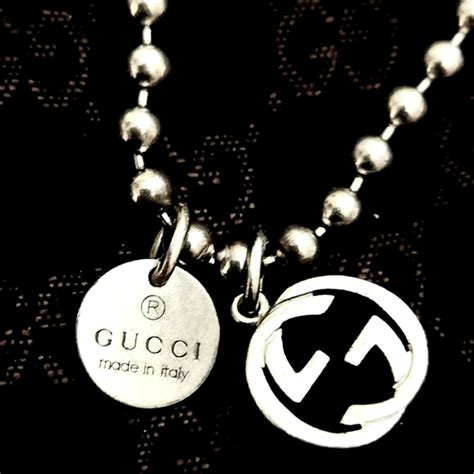 gucci silver gg boule necklace|gucci split cross necklace.